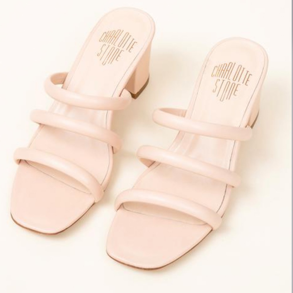 Charlotte Stone White Belle Block Heels